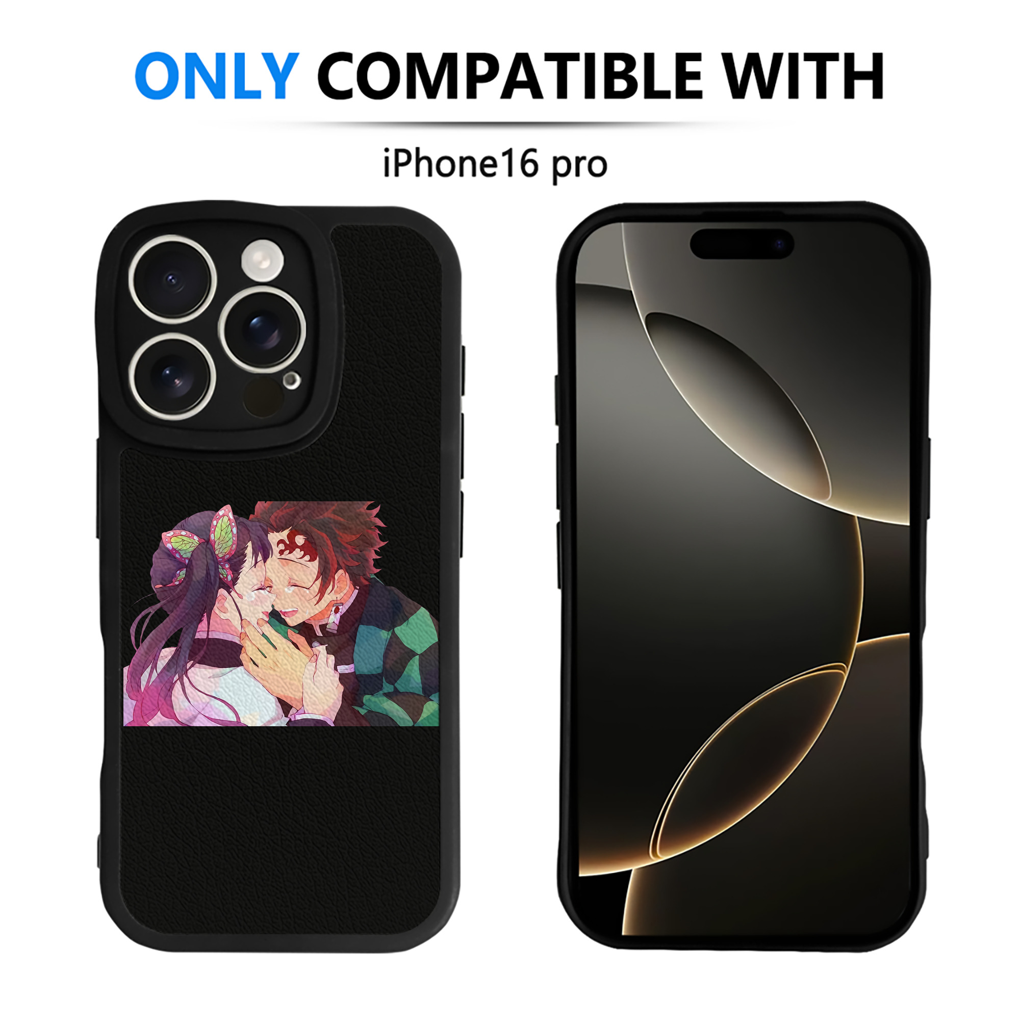 （画像用） 鬼滅の刃 竈門 炭治郎／かまど たんじろう Kamado Tanjirou 【iPhone 16シリーズ対応】シリコンスマホケース（レザー調） 材質：シリコン